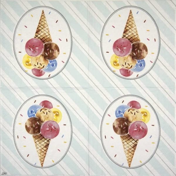 Paper Napkin - Oh Happy Ice Cream light grey - Image 2