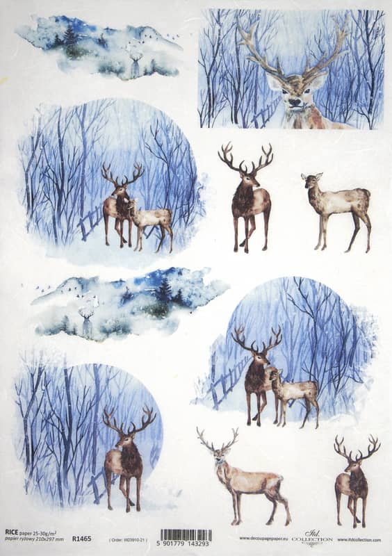 Rice Paper - Winter Landscapes with Animals - R1465_ITD
