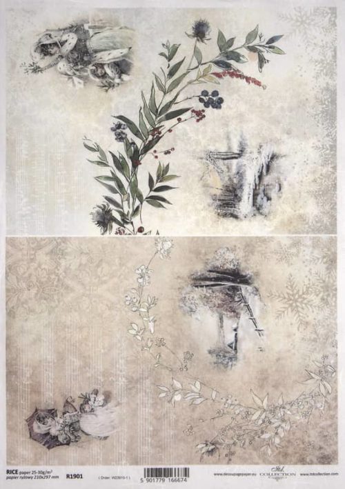 Rice Paper - Vintage Winter Landscapes - R1901_ITD