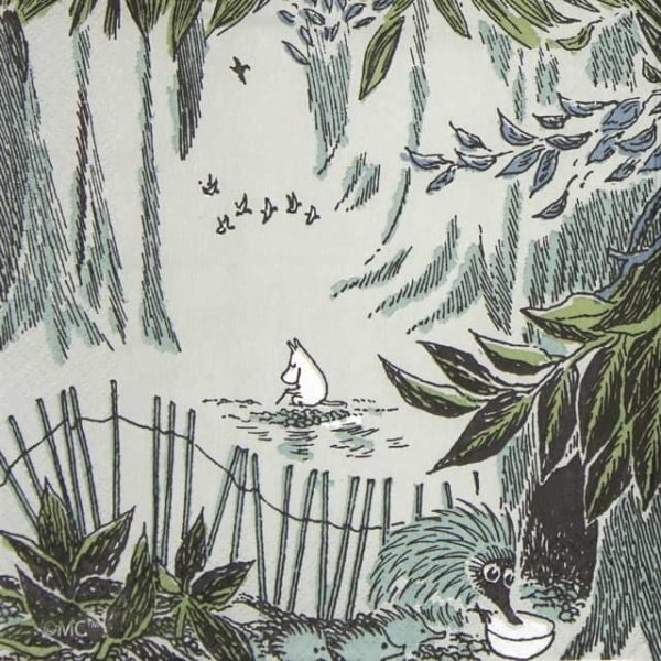 Paper Napkin Moomin in the forest green