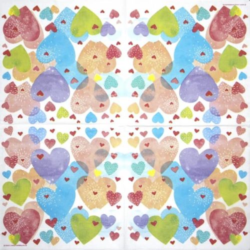 Paper Napkin colorful hearts