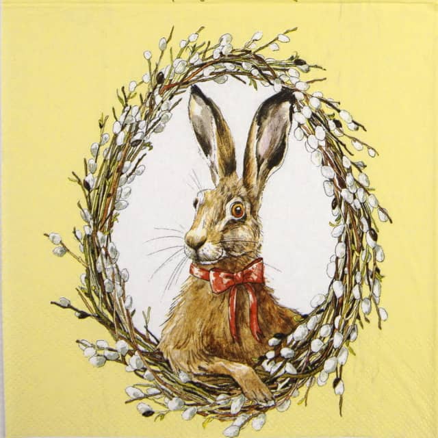 Paper Napkin - Bunny Portrait Yellow