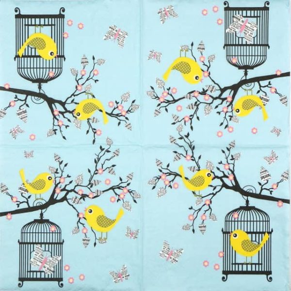 Paper Napkin - Yellow Birds