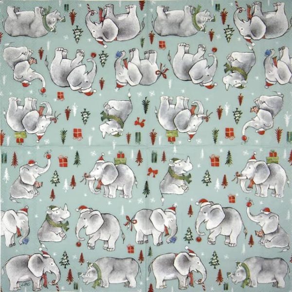 Cocktail Napkin - Wild Christmas light blue