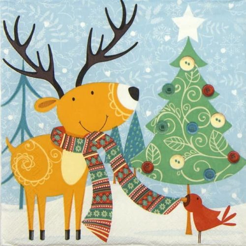 Paper Napkin - Happy Reindeer