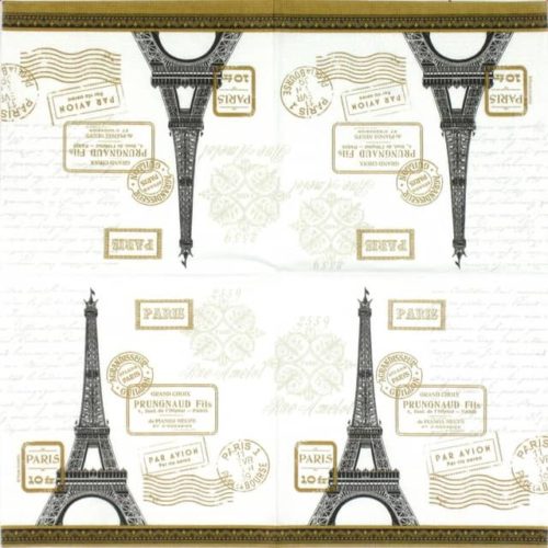 Paper Napkin - Paula Scaletta: Paris Rendezvous White