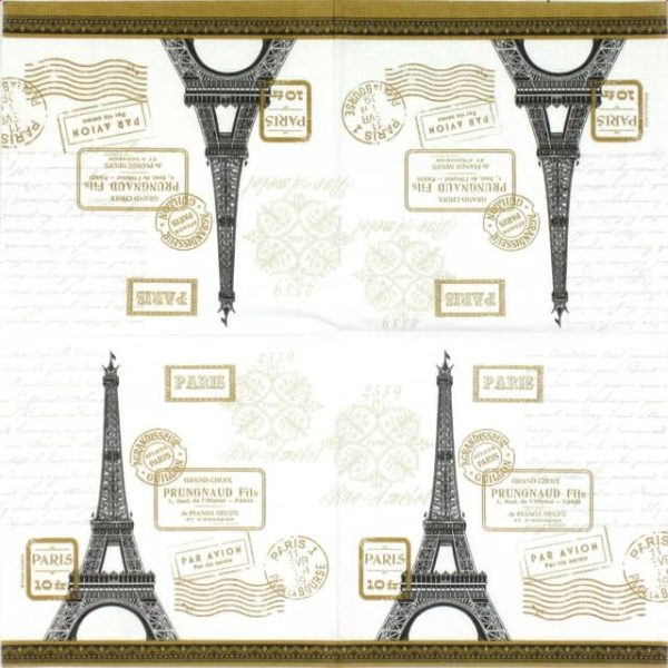 Paper Napkin - Paula Scaletta: Paris Rendezvous White