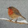Paper Napkin Bird Snow is Falling