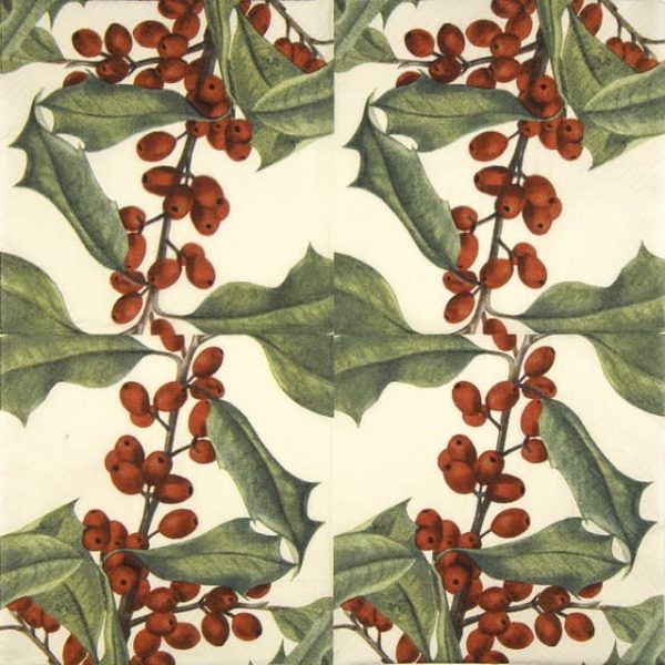 Paper napkin Holly berries