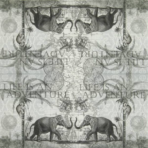Paper napkin forest and elephant