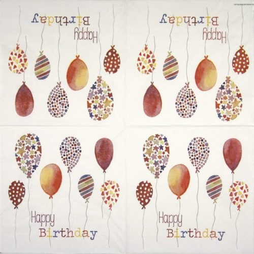 Paper napkin colorfulr birthday ballons