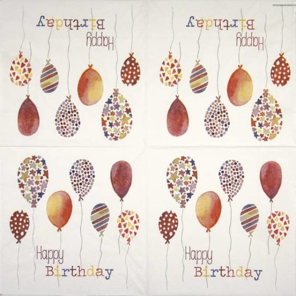 Paper napkin colorfulr birthday ballons