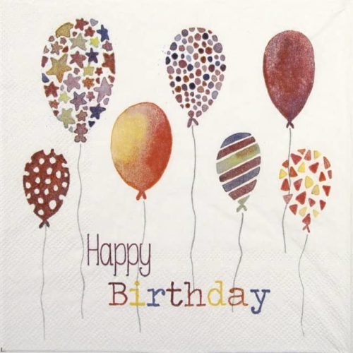 Paper napkin colorfulr birthday ballons