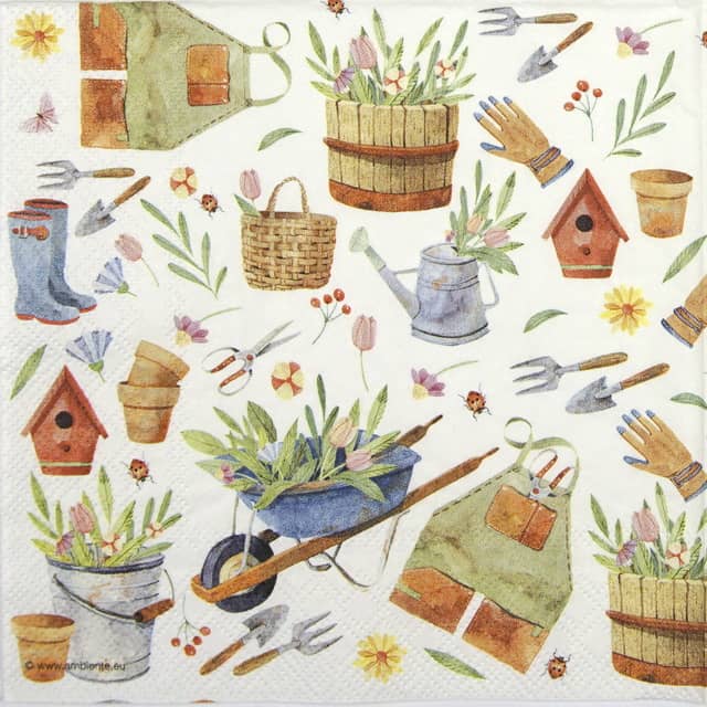 Paper Napkin - Happy Gardening