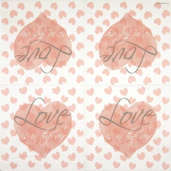 Pink hearts paper napkin