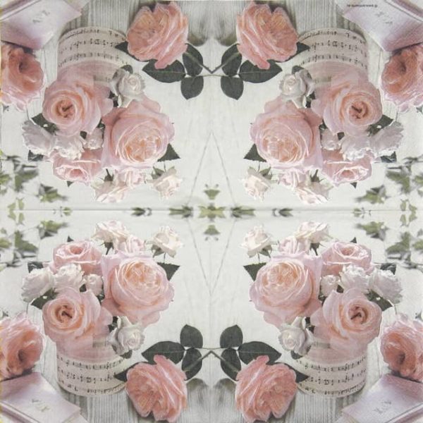 Paper Napkin - Music Roses Vintage