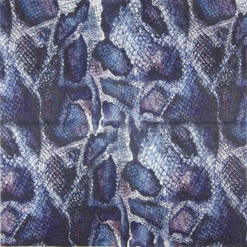 Paper Napkin Blue crocodile skin pattern