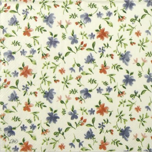 Paper Napkin red and blue flowers