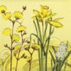 Paper Napkin yellow meadow flowers on yellow background