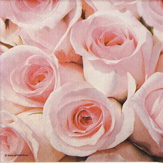 Paper Napkin pink roses