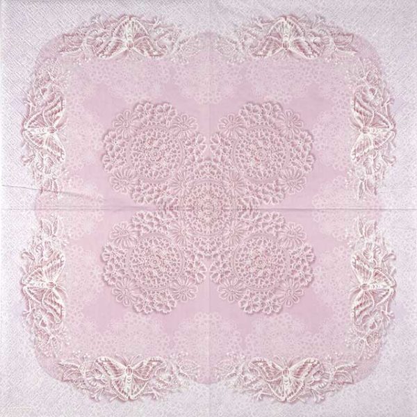 Paper napkin butterfly lace lilac