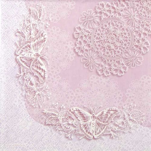 Paper napkin butterfly lace lilac