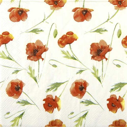 Paper Napkin red poppies
