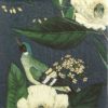 Paper napkin hummingbird on flower dark blue base