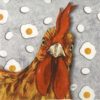 Paper napkin rooster head with eggs