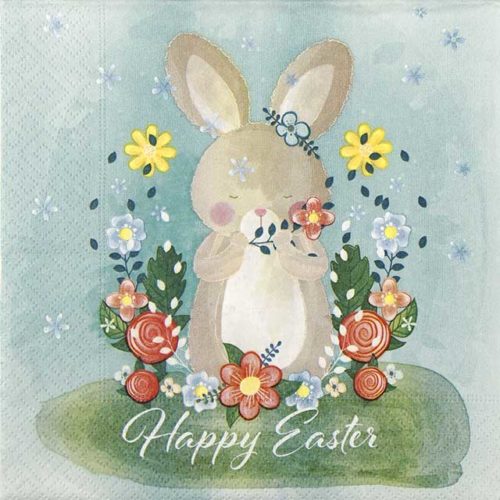 Paper napkin Easter Bunny in the garden