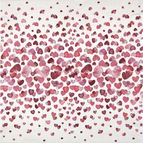 Paper napkin purple hearts