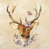 Paper Napkin head of deer on cream background