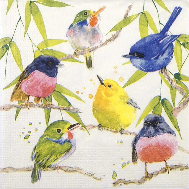 Paper Napkin colourful birds