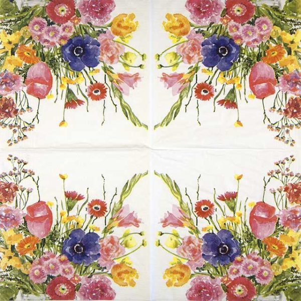 Paper Napkin Painted meadow flowers