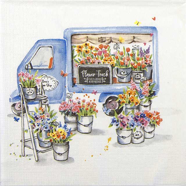 Paper Napkin Flower Truck Carola Pabst