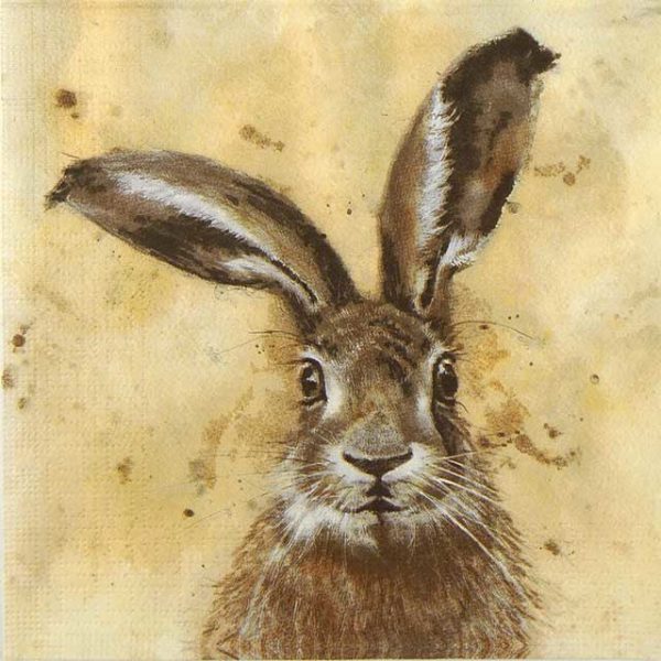 Paper Napkin head of bunny hare rabbit