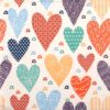 Paper Napkin Colorful Patterned Hearts