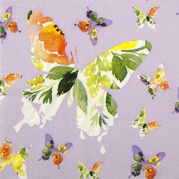 Paper Napkin Butterflies Papillon lilac