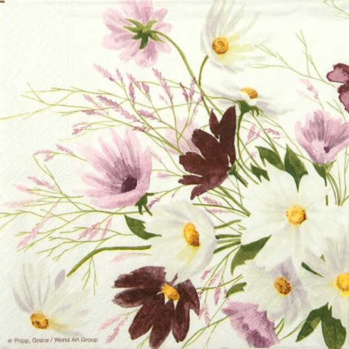 Paper napkin daisies, magarites flowers