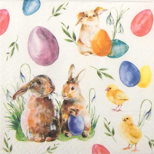 12 Napkin Rabbits in Kiwi from Linclass Airlaid ® 40 x 40 CM-Easter Rabbit 