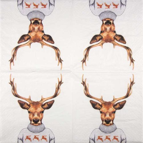 Paper Napkin cute deer with sweater