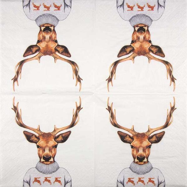 Paper Napkin cute deer with sweater