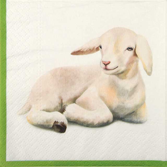 Paper Napkin Lamb on white background
