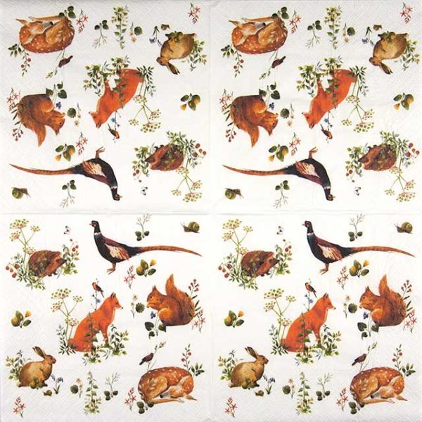 Paper Napkin Wild Forest Animals