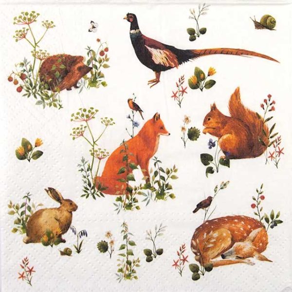 Paper Napkin Wild Forest Animals