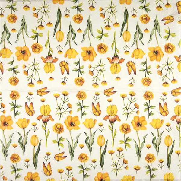 Paper Napkin Yellow Flowers