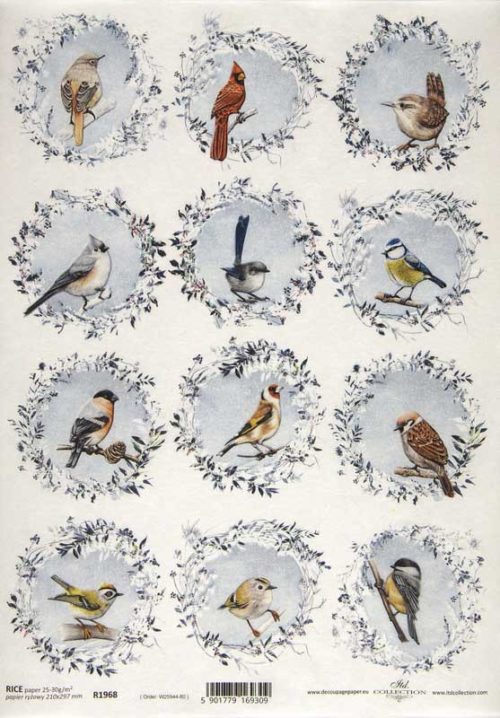 Rice Paper Winter Birds