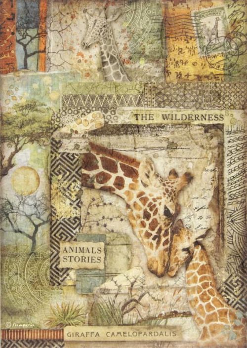 Rice Paper - Savana giraffe Stamperia DFSA4685