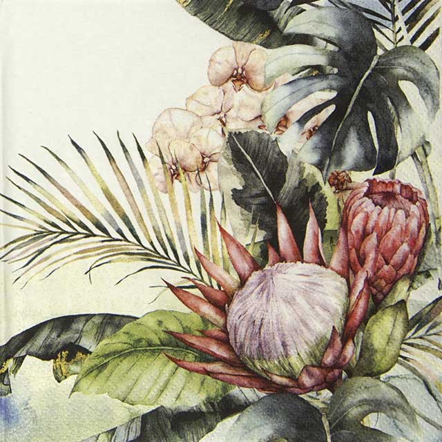 Paper Napkin Protea and Orchids