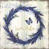 Paper Napkin lavender wreath and butterfly